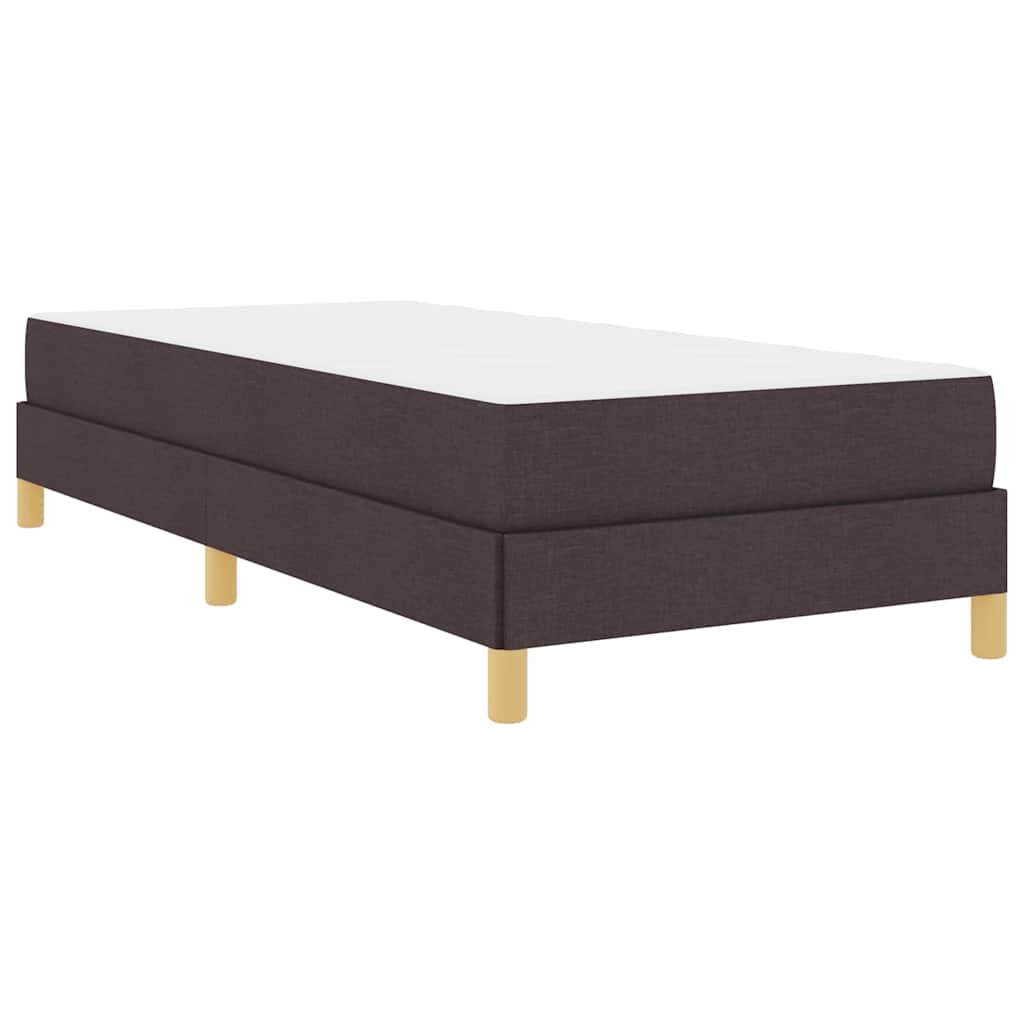 Box Spring Seng Brun 100 X 200 Cm Stof Og Konstrueret Træ - Billede 2