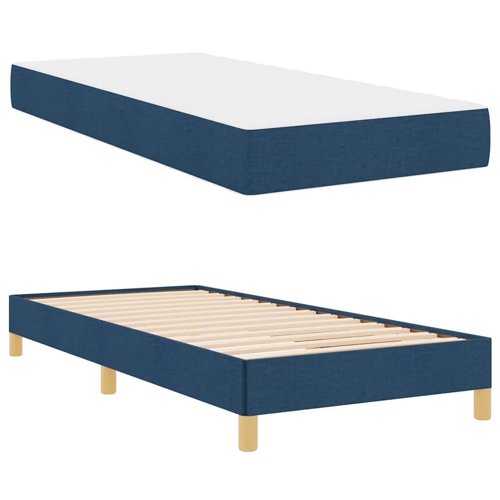 Box Spring Seng Blå Og Hvid 100 X 200 Cm Skum - Billede 5