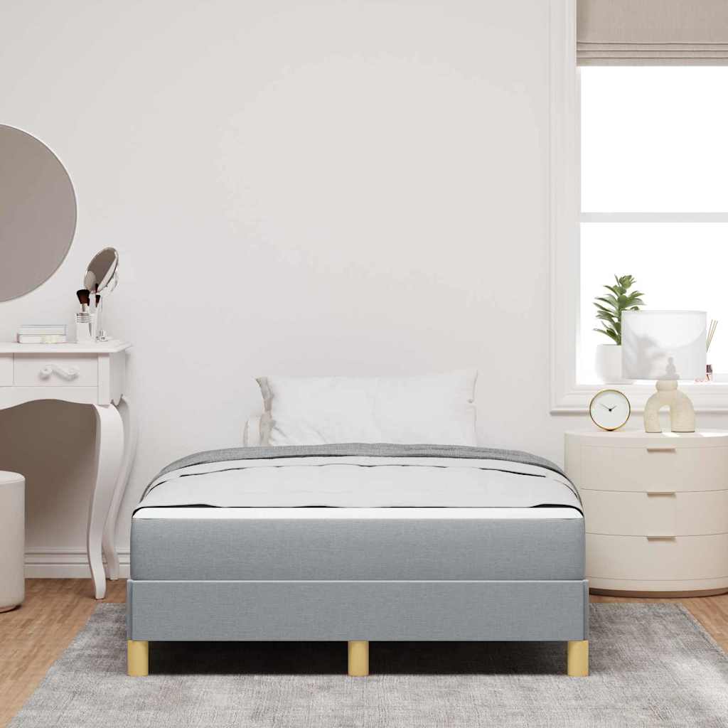 Box Spring Seng Lysegrå Og Brun 120 X 190 Cm - Billede 4