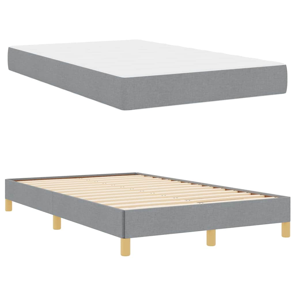 Box Spring Seng Lysegrå Og Brun 120 X 190 Cm - Billede 5