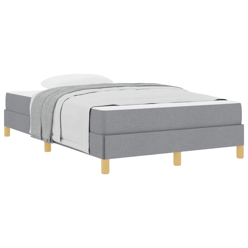 Box Spring Seng Lysegrå Og Brun 120 X 190 Cm - Billede 3