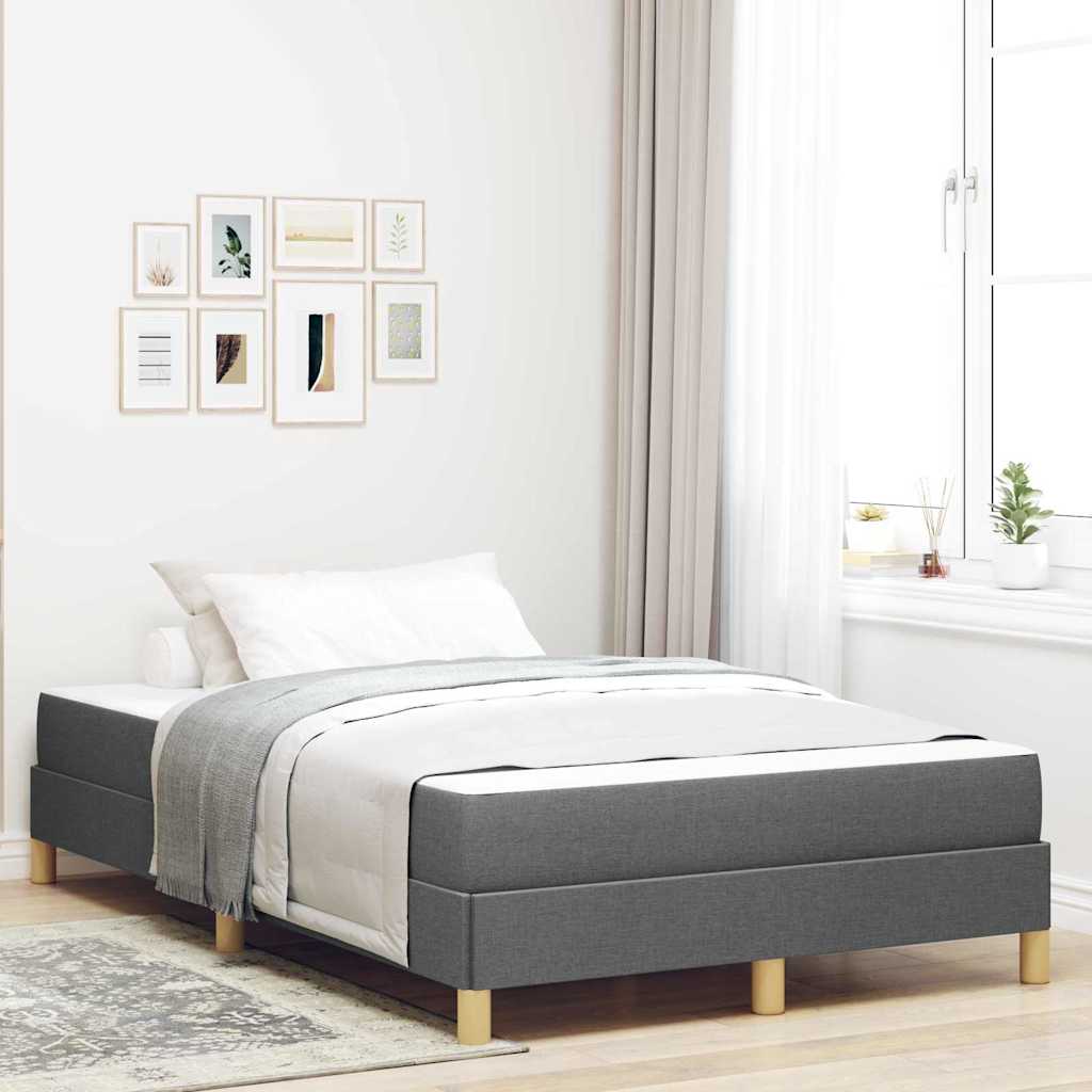 Box Spring Seng Mørkegrå Og Brun 120 X 190 Cm - Hovedbillede