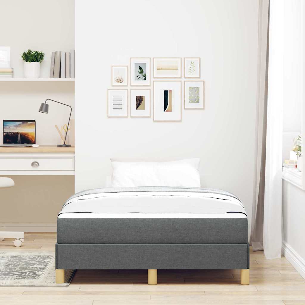 Box Spring Seng Mørkegrå Og Brun 120 X 190 Cm - Billede 4