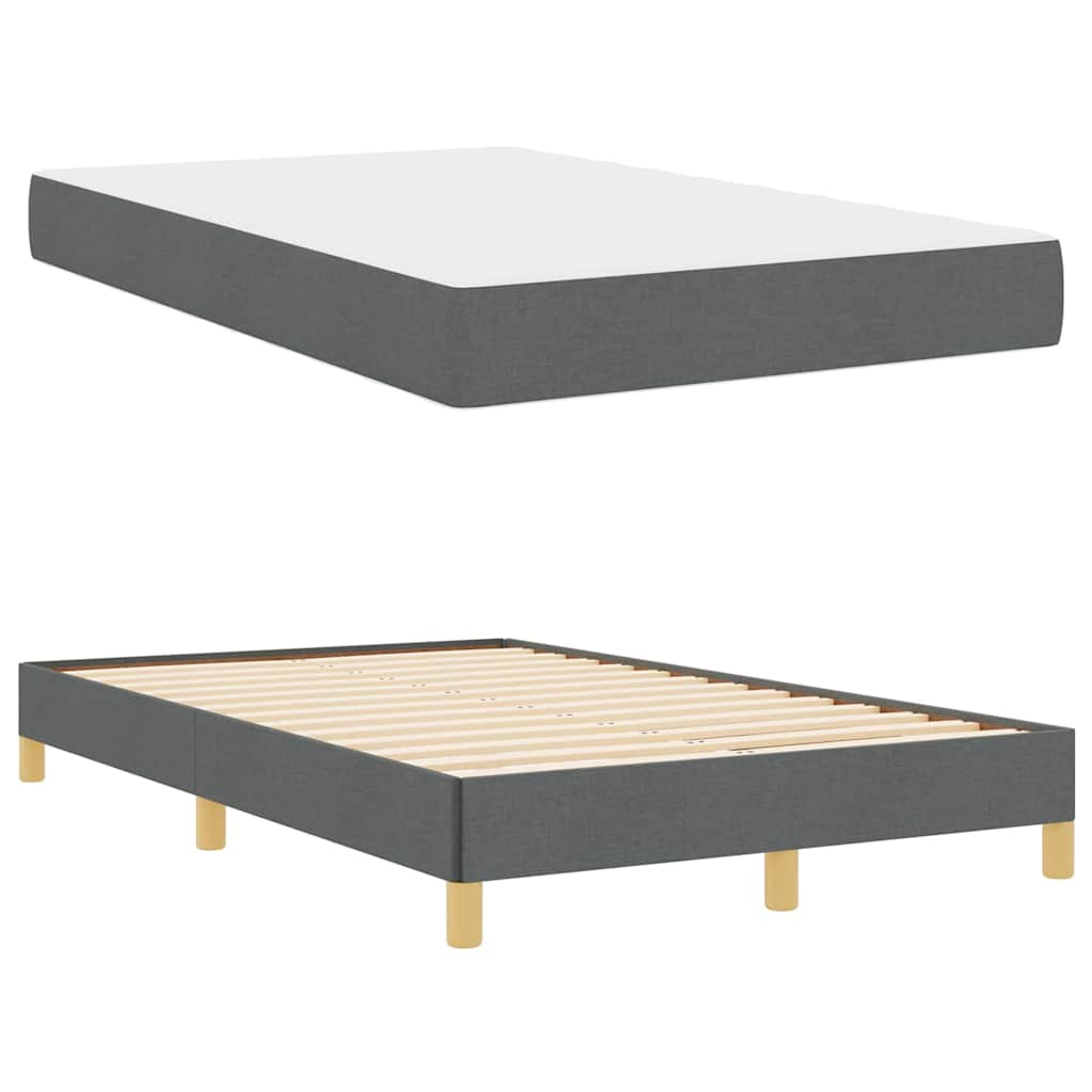Box Spring Seng Mørkegrå Og Brun 120 X 190 Cm - Billede 5