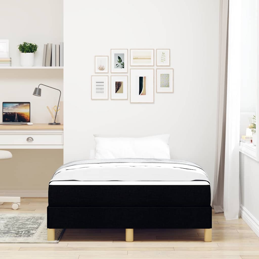 Box Spring Seng Sort Og Brunt 120 X 190 Cm - Billede 4