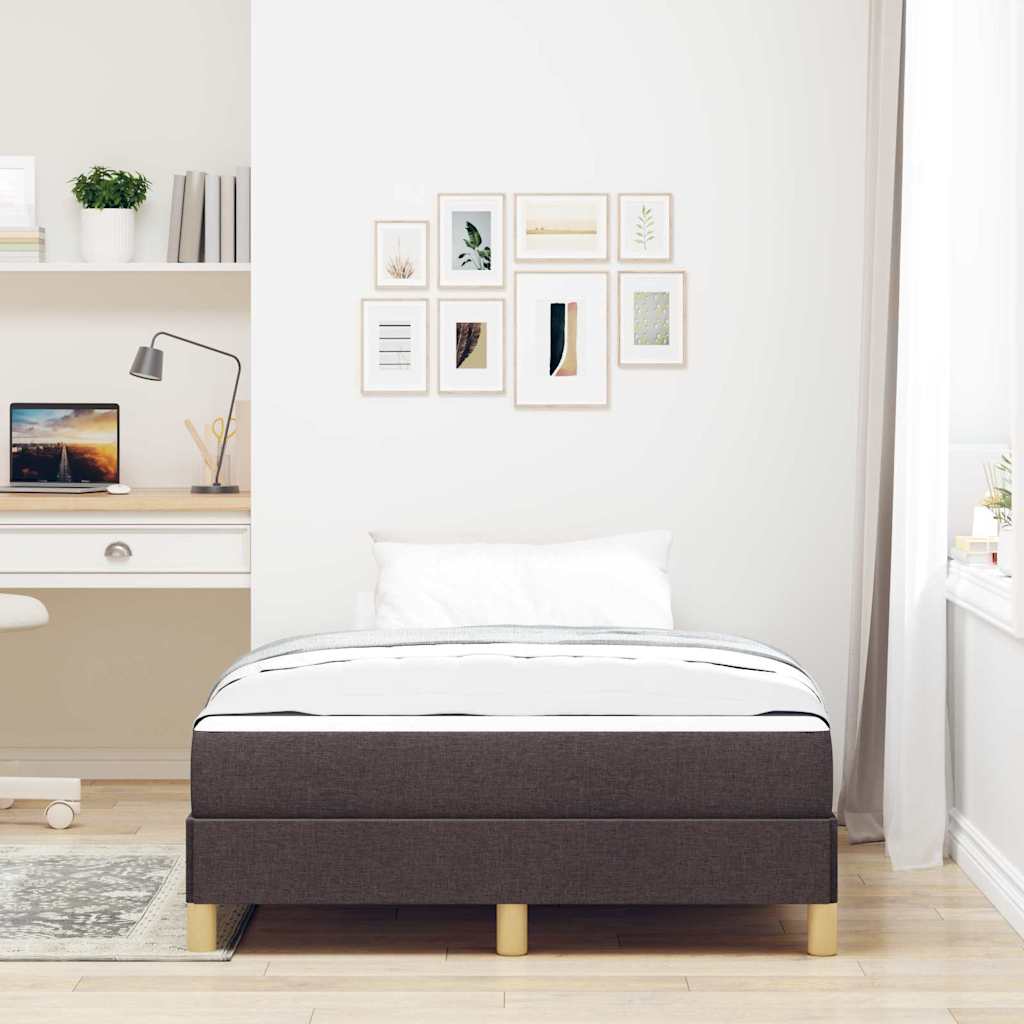 Box Spring Seng Brun 120 X 200 Cm Stof Og Konstrueret Træ - Billede 4