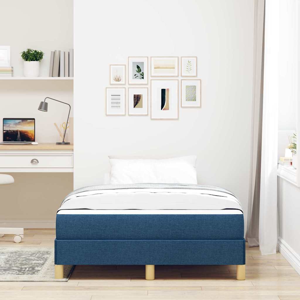 Box Spring Seng Blå Og Brun 120 X 200 Cm - Billede 4