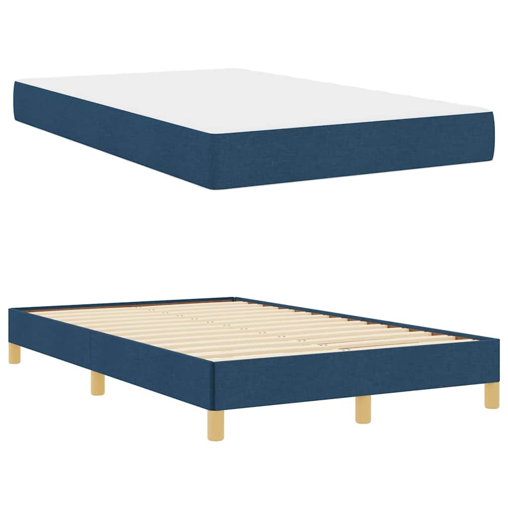 Box Spring Seng Blå Og Brun 120 X 200 Cm - Billede 5