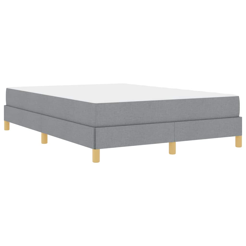 Box Spring Seng Lysegrå Og Brun 140 X 190 Cm - Billede 2