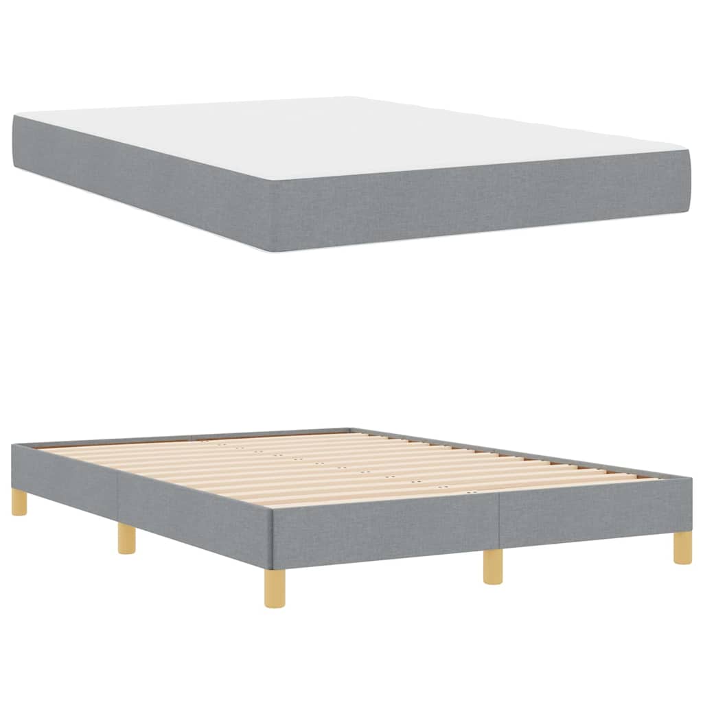 Box Spring Seng Lysegrå Og Brun 140 X 190 Cm - Billede 5