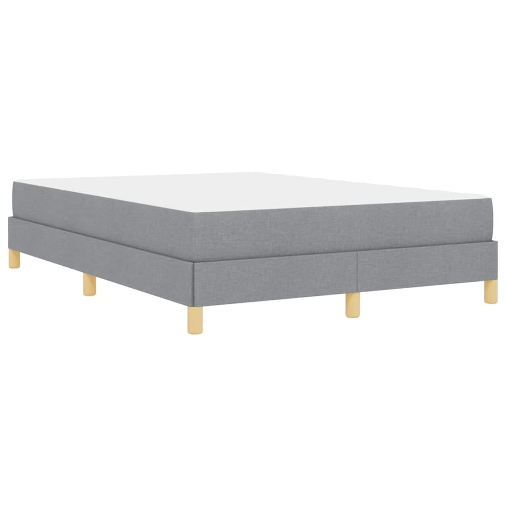 Box Spring Seng Lysegrå Og Brun 140 X 190 Cm - Billede 8