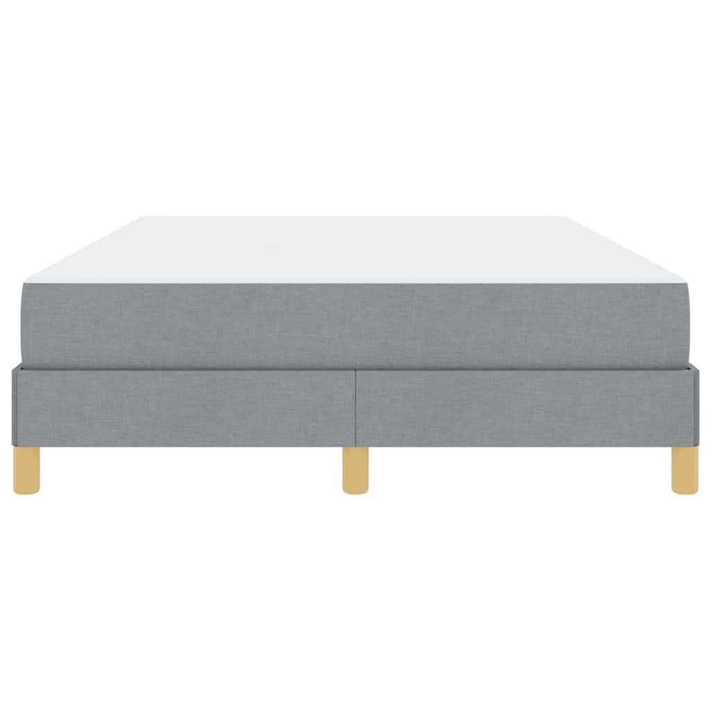 Box Spring Seng Lysegrå Og Brun 140 X 190 Cm - Billede 6