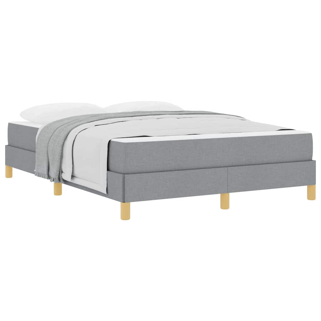 Box Spring Seng Lysegrå Og Brun 140 X 190 Cm - Billede 3