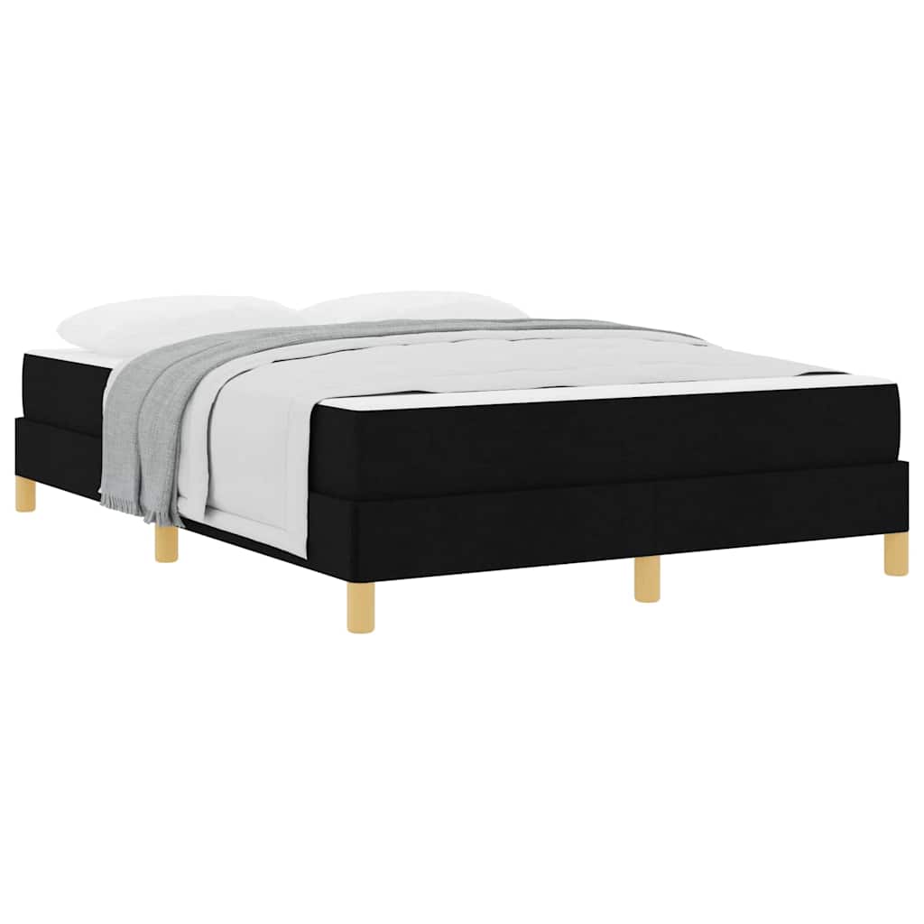Box Spring Seng Sort Og Brunt 140 X 190 Cm - Billede 3