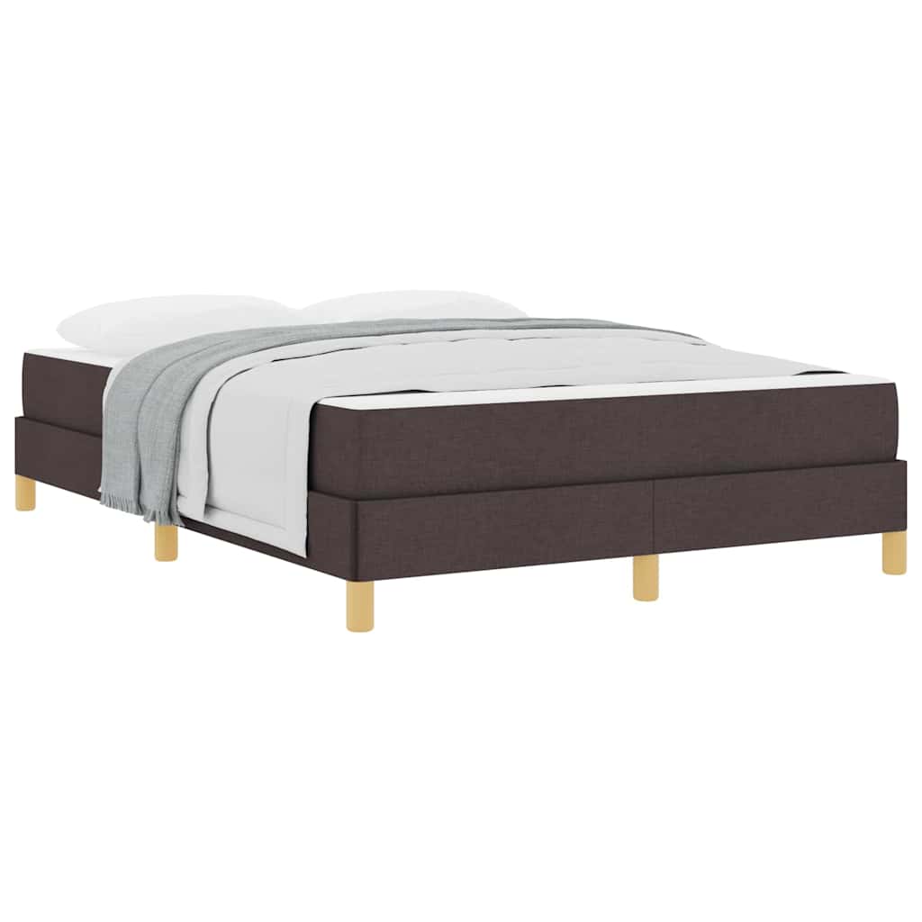 Box Spring Seng Brun 140 X 200 Cm Stof Og Konstrueret Træ - Billede 3