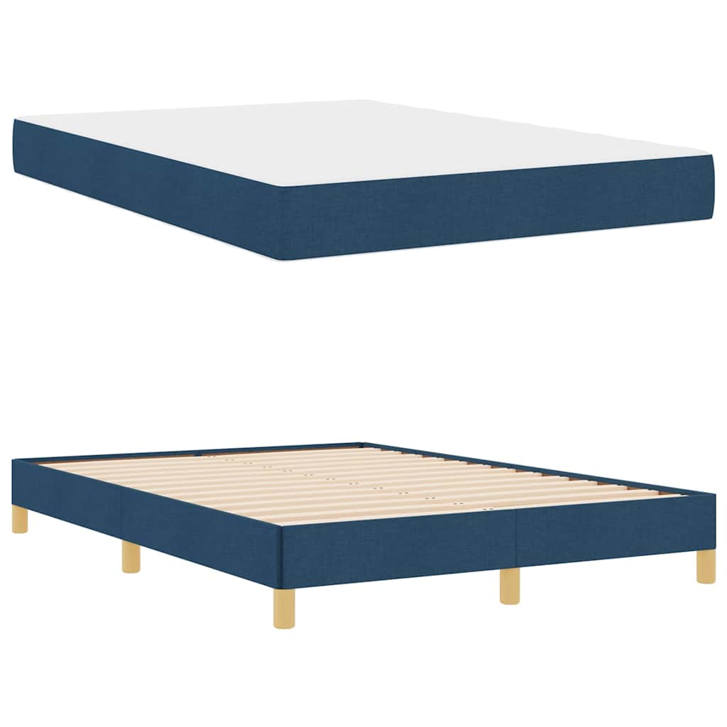 Box Spring Seng Blå Og Brun 140 X 200 Cm - Billede 2