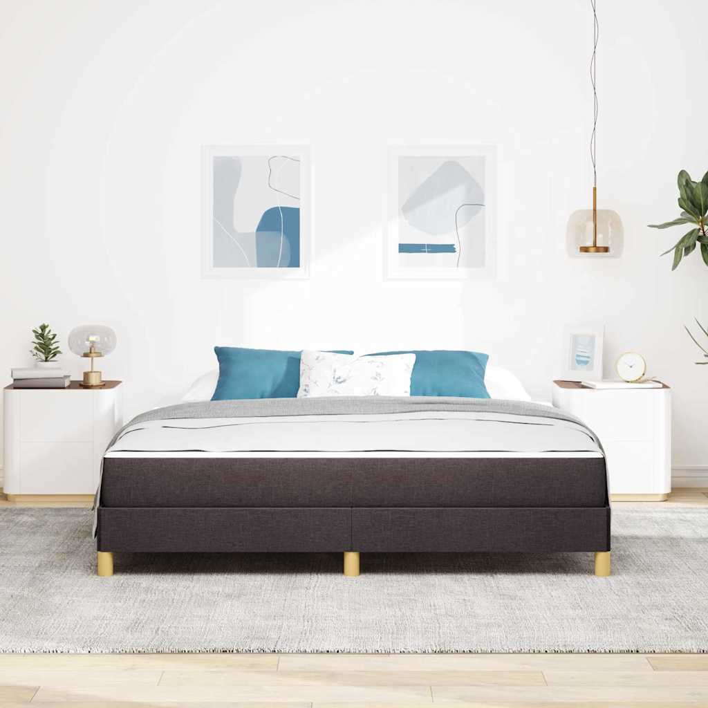 Box Spring Seng Brun 180 X 200 Cm Stof Og Konstrueret Træ - Billede 4