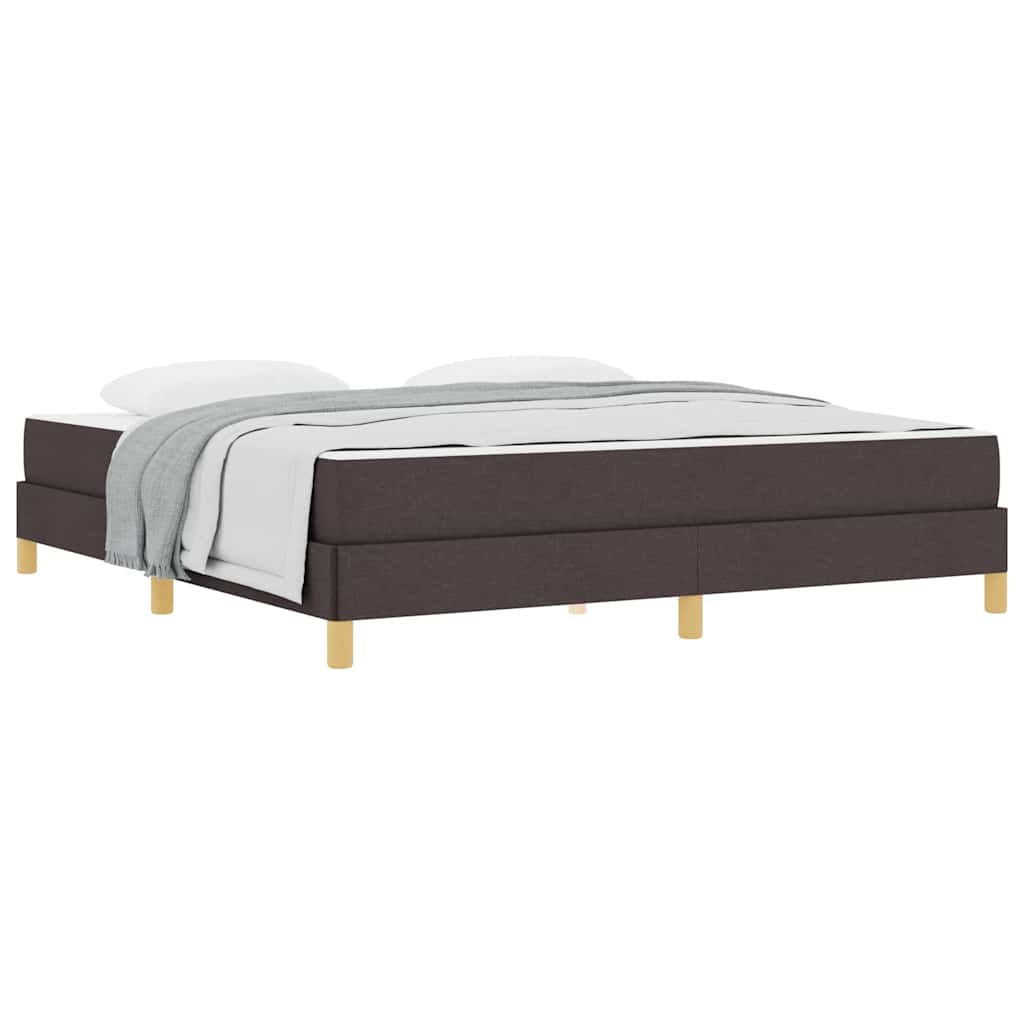 Box Spring Seng Brun 180 X 200 Cm Stof Og Konstrueret Træ - Billede 3