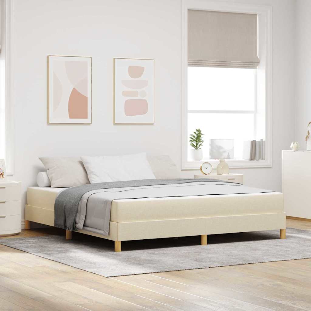 Box Spring Seng Creme Og Brun 180 X 200 Cm - Hovedbillede