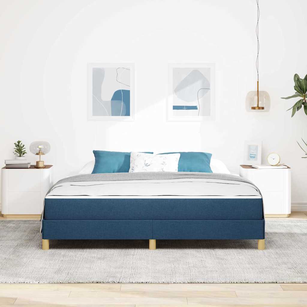 Box Spring Seng Blå Og Brun 180 X 200 Cm - Billede 4