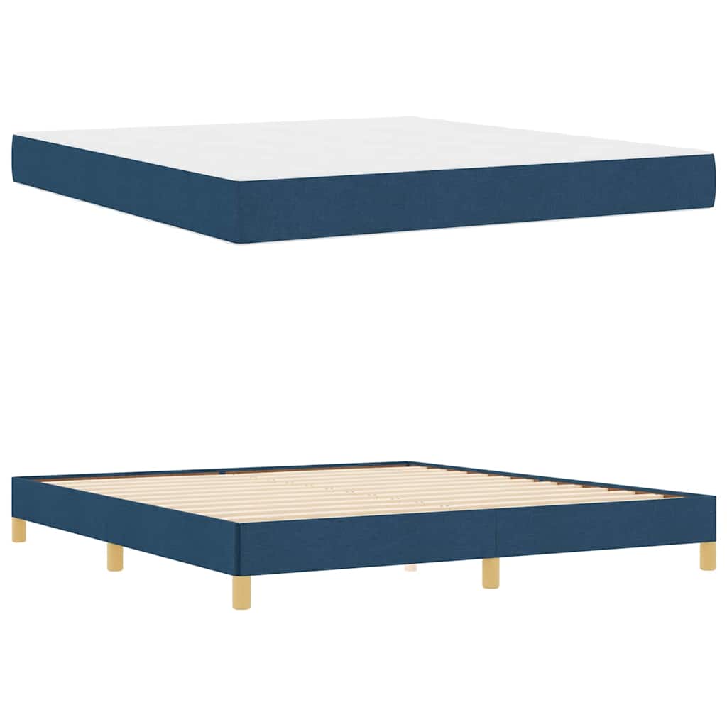 Box Spring Seng Blå Og Brun 180 X 200 Cm - Billede 5