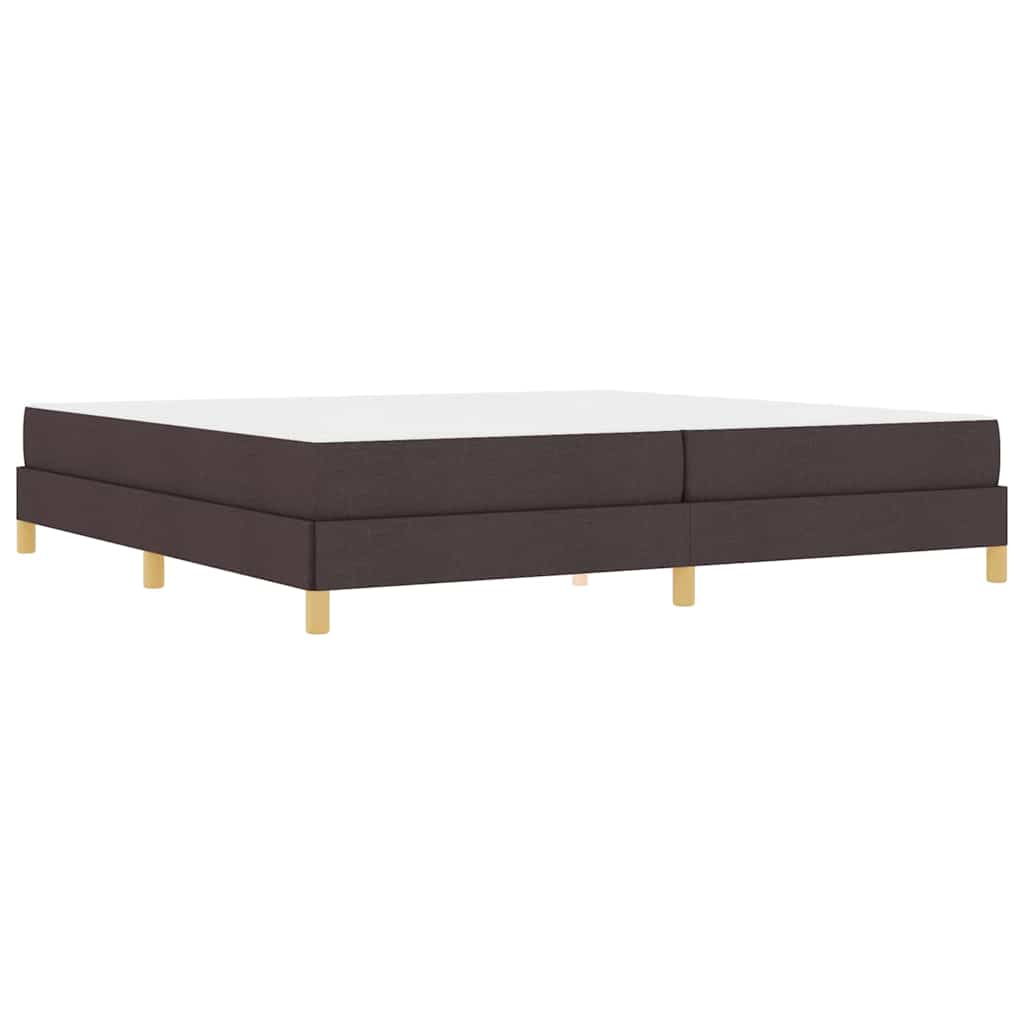 Box Spring Seng Brun 200 X 200 Cm Stof Og Konstrueret Træ - Billede 2
