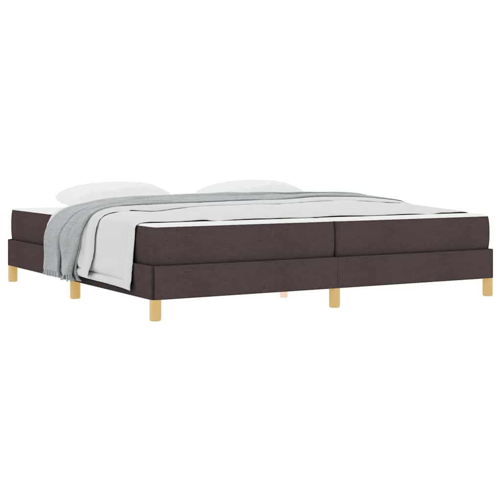 Box Spring Seng Brun 200 X 200 Cm Stof Og Konstrueret Træ - Billede 3