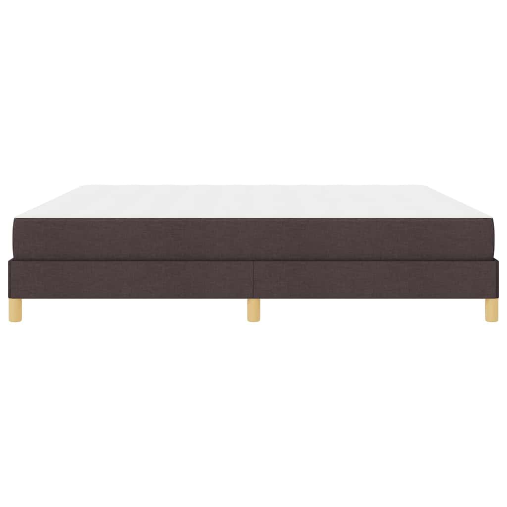 Box Spring Seng Brun 200 X 200 Cm Stof Og Konstrueret Træ - Billede 7