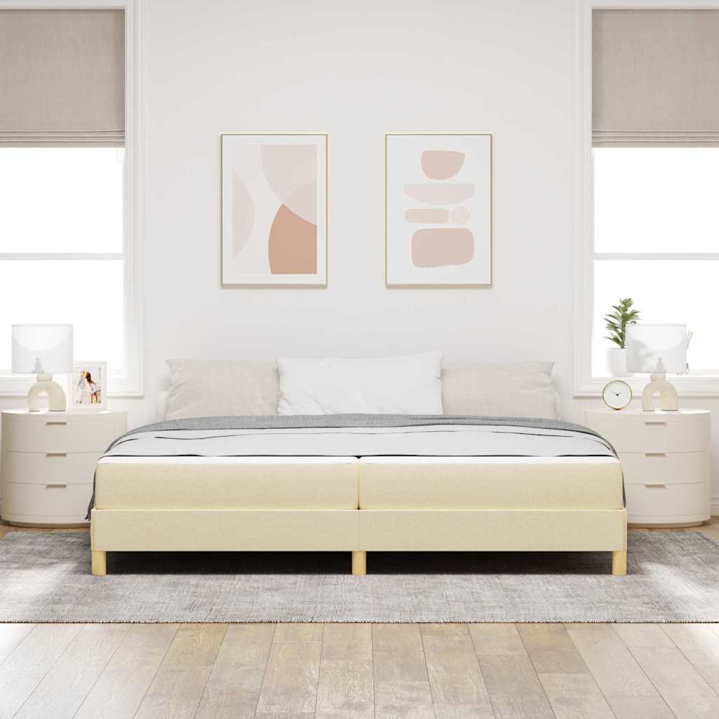 Box Spring Seng Creme Og Brun 200 X 200 Cm - Billede 4