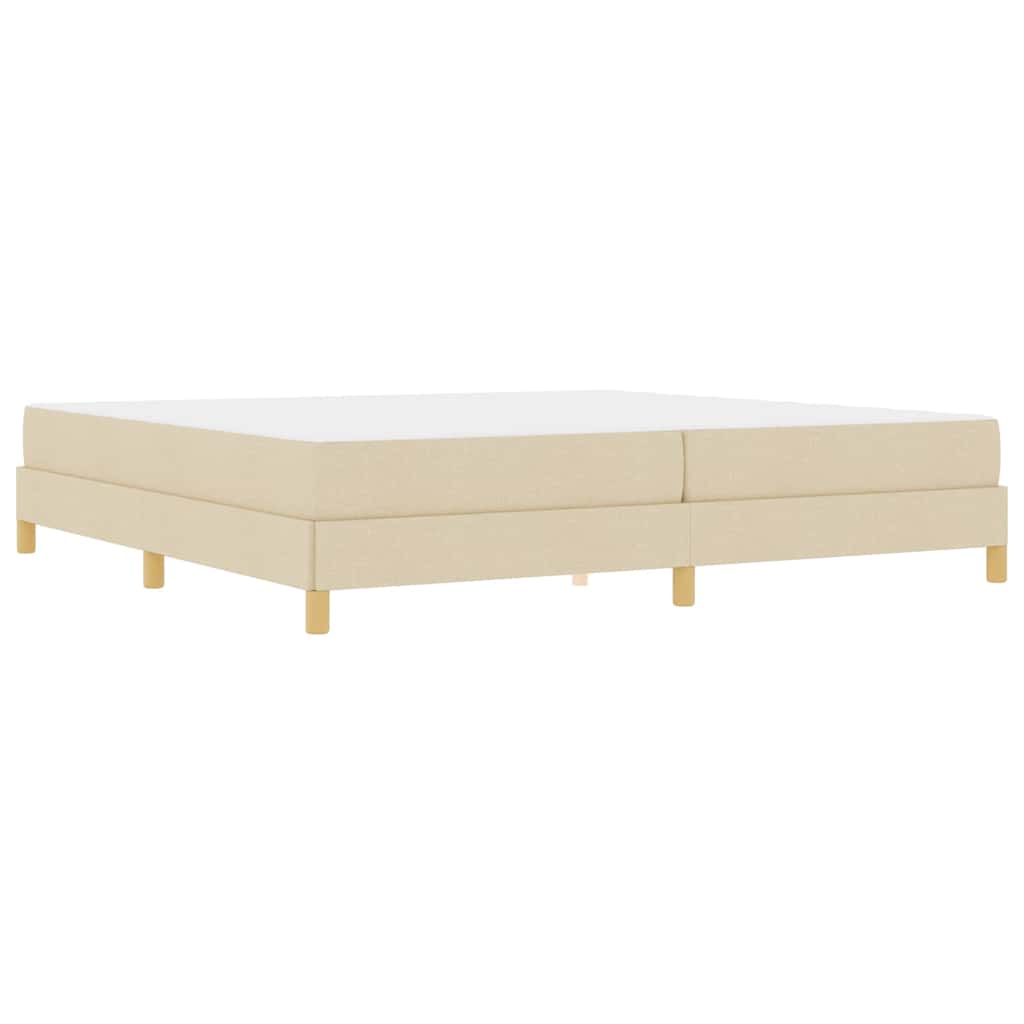 Box Spring Seng Creme Og Brun 200 X 200 Cm - Billede 2