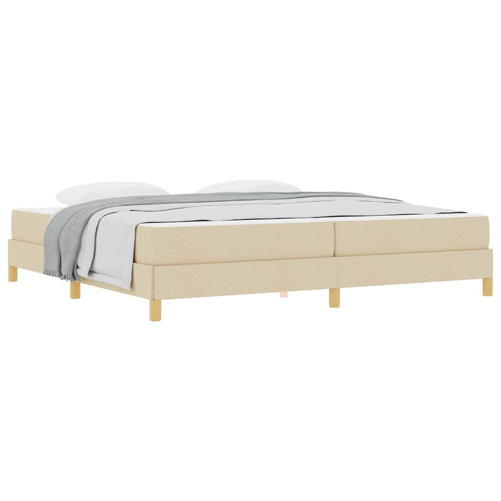 Box Spring Seng Creme Og Brun 200 X 200 Cm - Billede 3