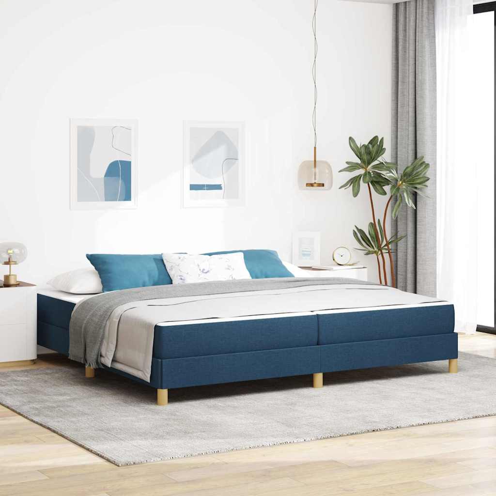 Box Spring Seng Blå Og Brun 200 X 200 Cm - Hovedbillede