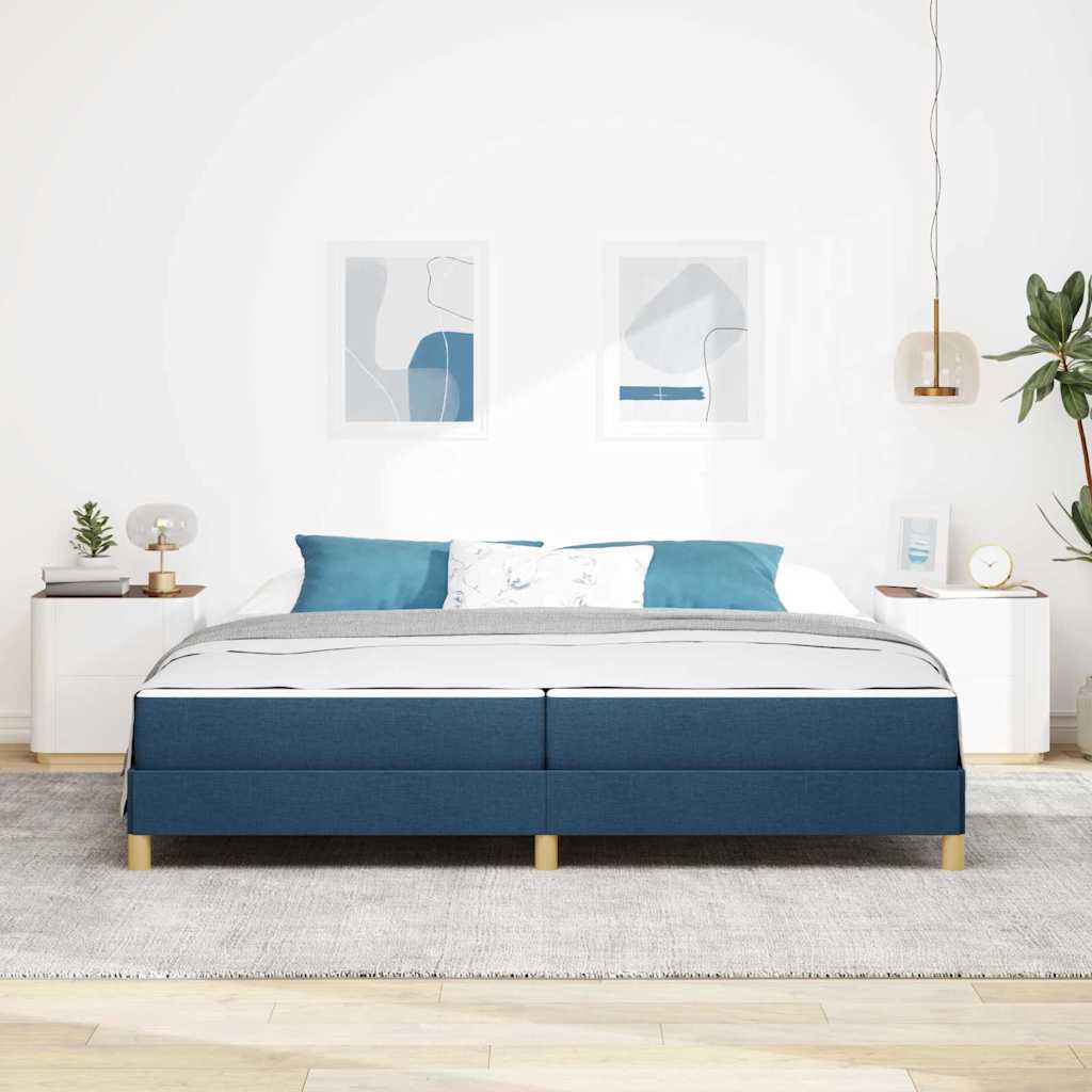 Box Spring Seng Blå Og Brun 200 X 200 Cm - Billede 4