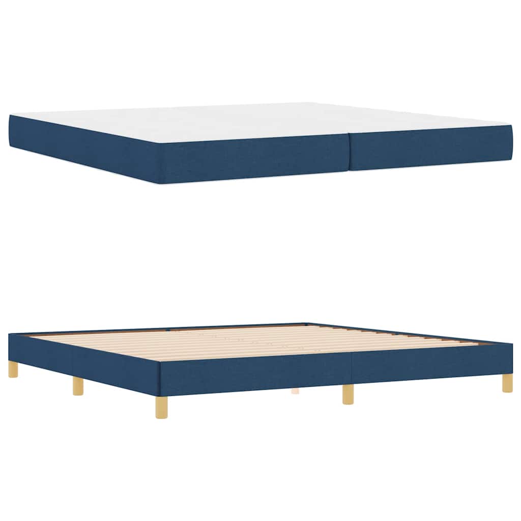 Box Spring Seng Blå Og Brun 200 X 200 Cm - Billede 5