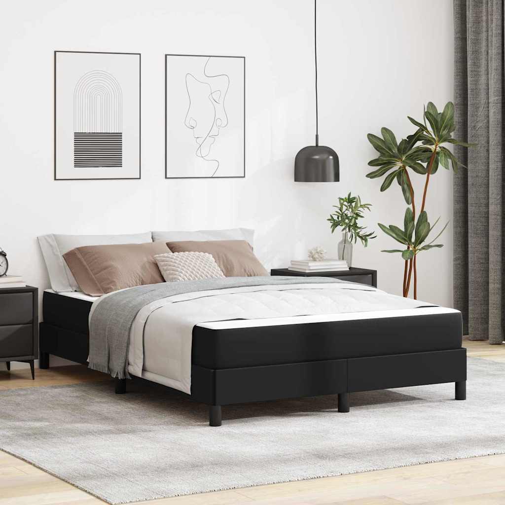 Seng Med Madras Sort 140 X 190 Cm Kunstlæder - Hovedbillede