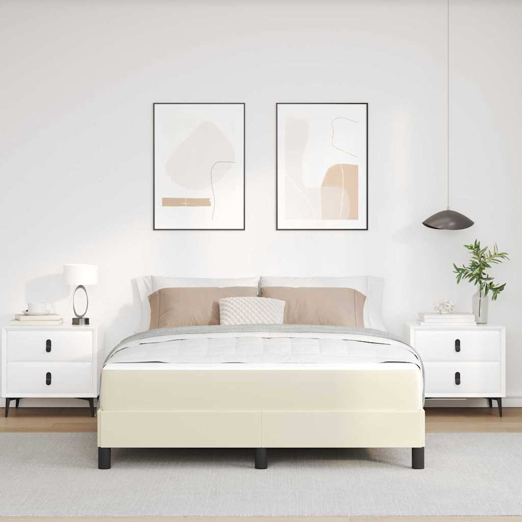 Seng Med Madras Creme 140 X 190 Cm Kunstlæder - Billede 4
