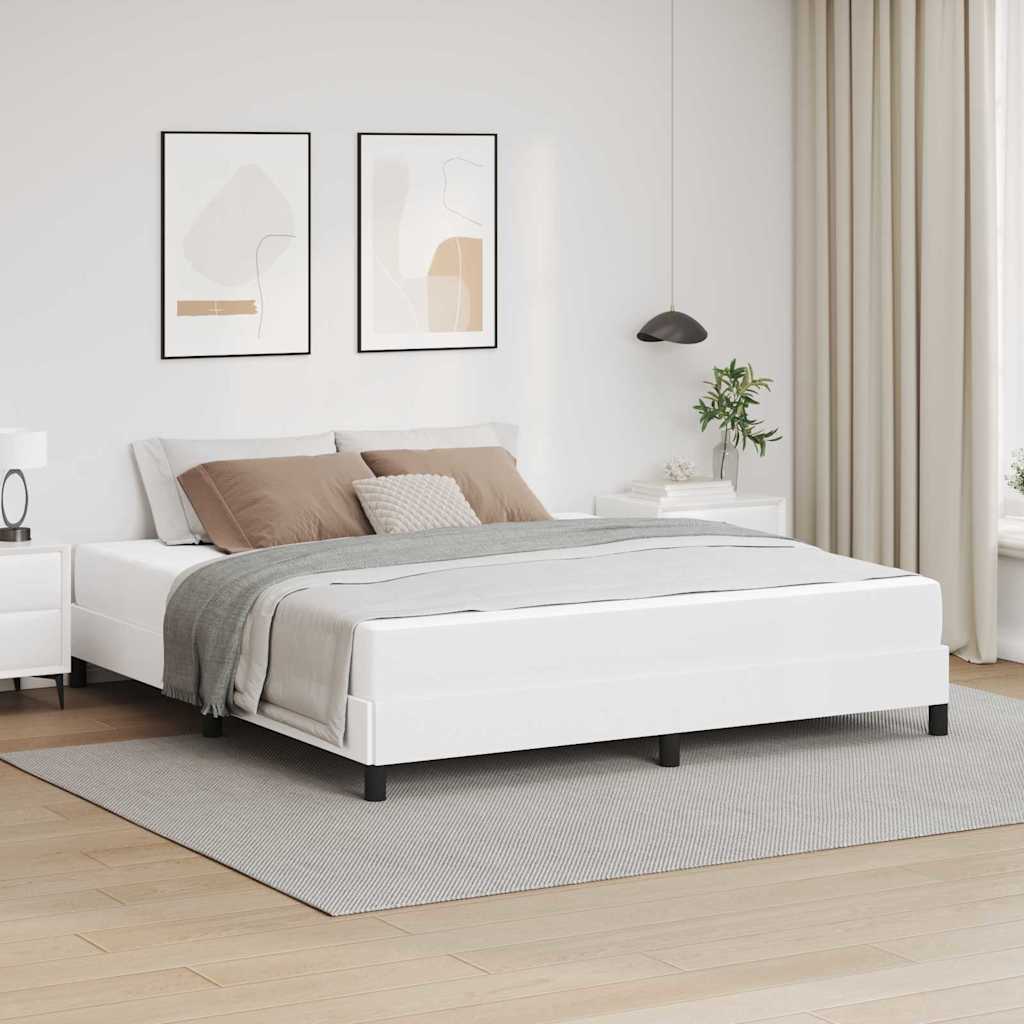 Seng Med Madras Ren Hvid 180 X 200 Cm Kunstlæder - Hovedbillede