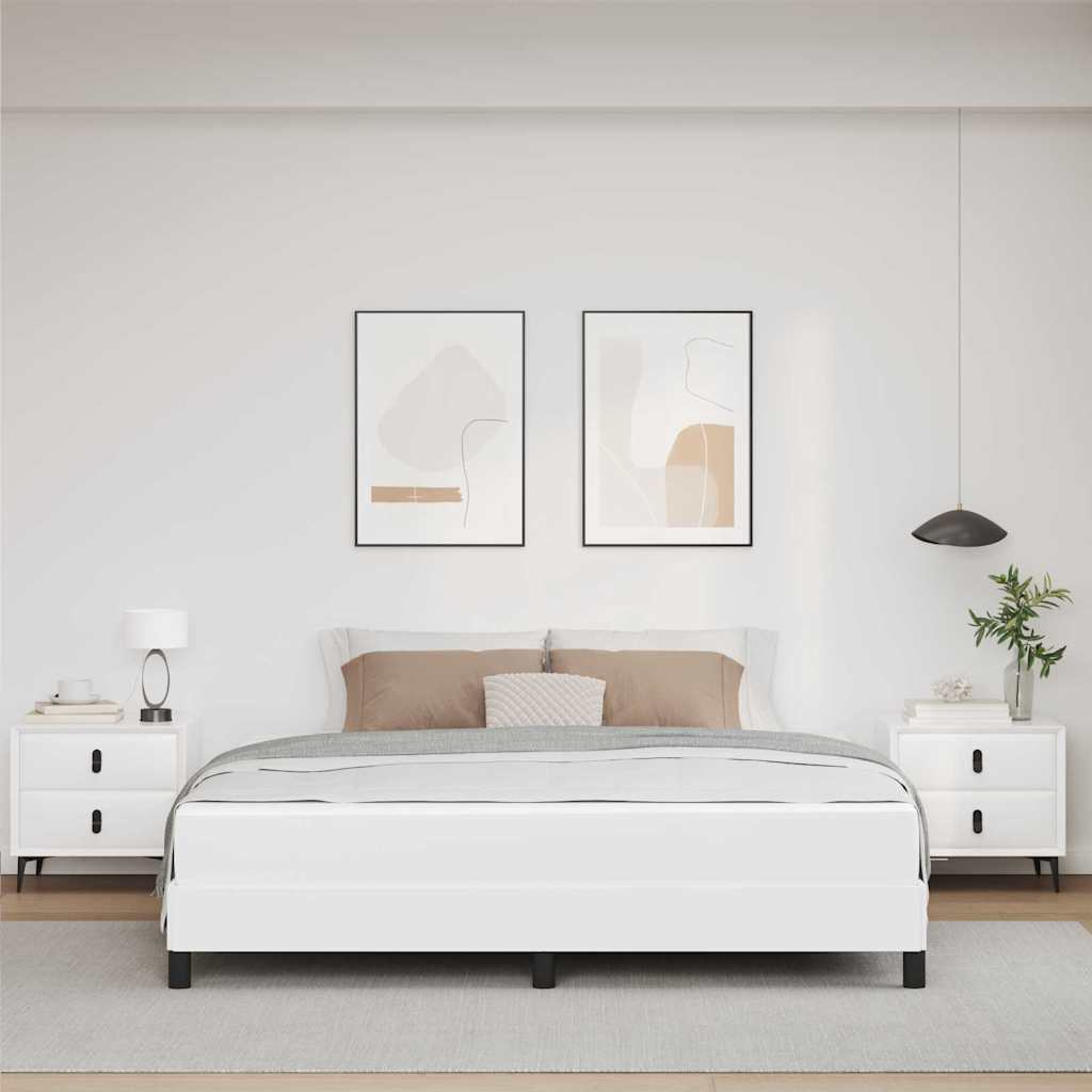 Seng Med Madras Ren Hvid 180 X 200 Cm Kunstlæder - Billede 4