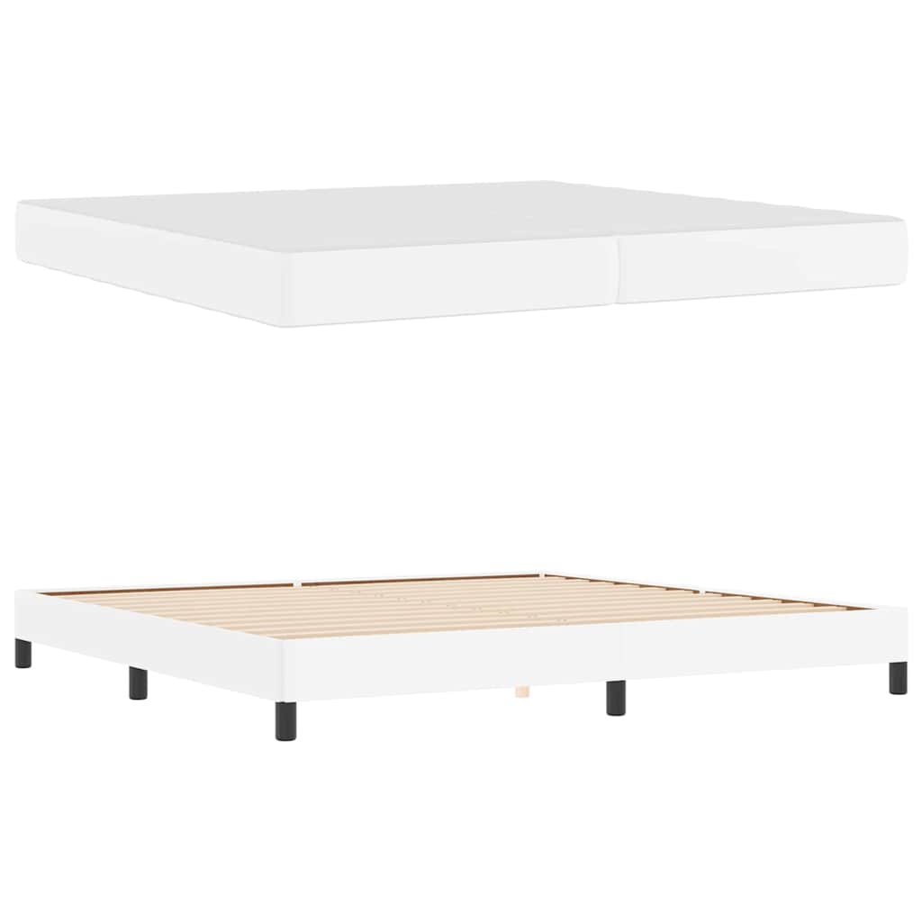 Seng Med Madras Ren Hvid 200 X 200 Cm Kunstlæder - Billede 5