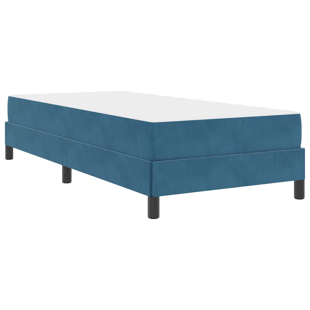 Boxmadras Med Topmadras Med Madras Mørk Blå 80 X 200 Cm Fløjl - Billede 2