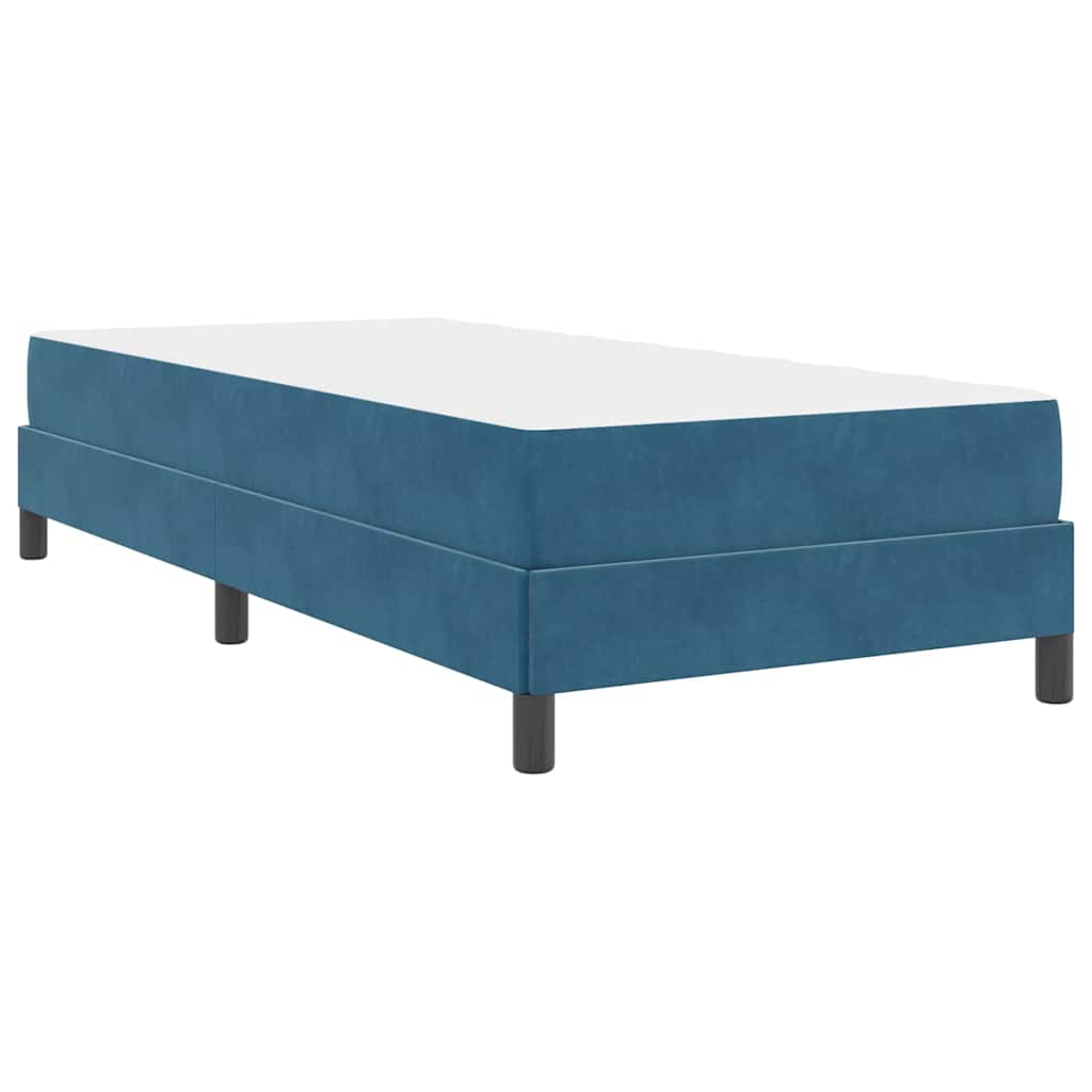 Boxmadras Med Topmadras Med Madras Mørk Blå 80 X 200 Cm Fløjl - Billede 8