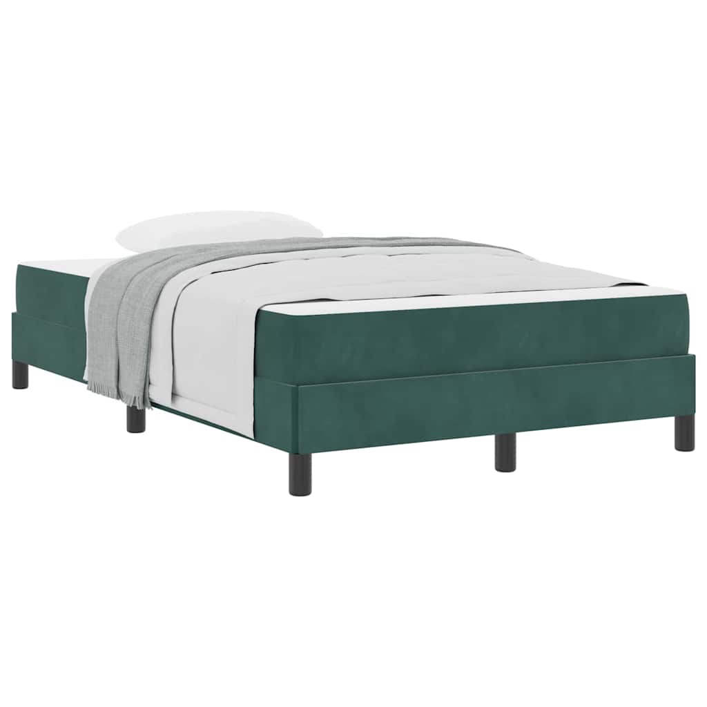 Boxmadras Med Topmadras Med Madras Mørkegrøn 120 X 190 Cm Fløjl - Billede 3