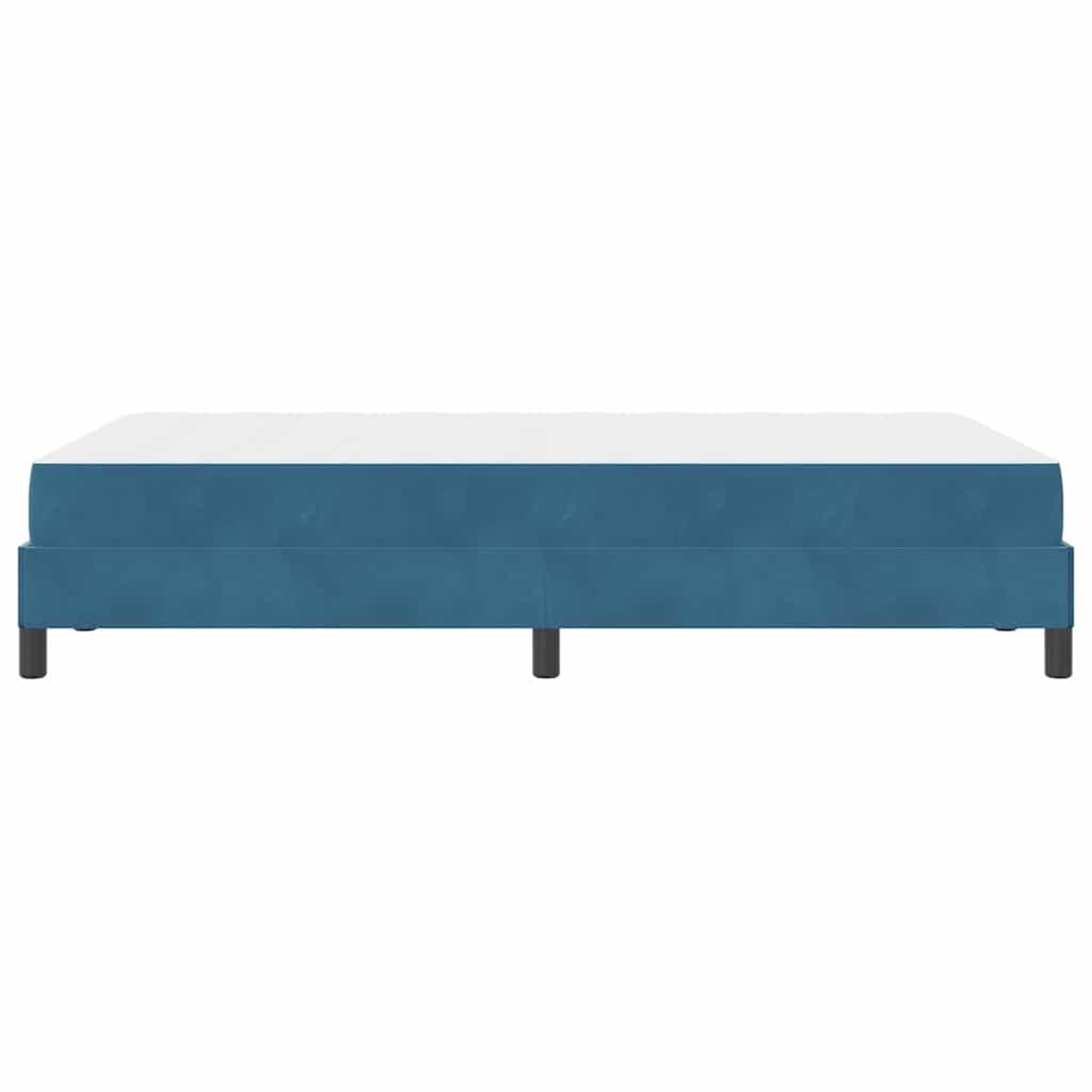 Boxmadras Med Topmadras Med Madras Mørk Blå 120 X 190 Cm Fløjl - Billede 9