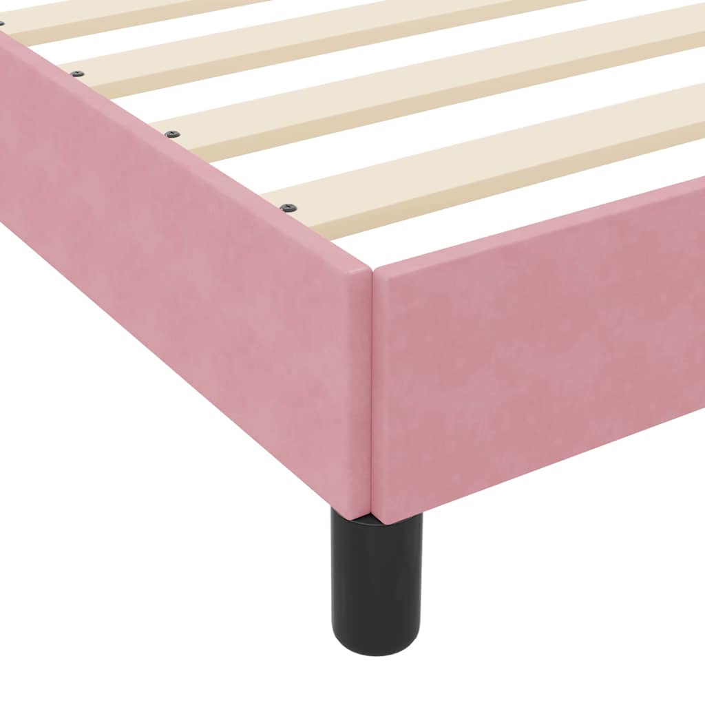 Boxmadras Med Topmadras Med Madras Lyserød 140 X 190 Cm Fløjl - Billede 9