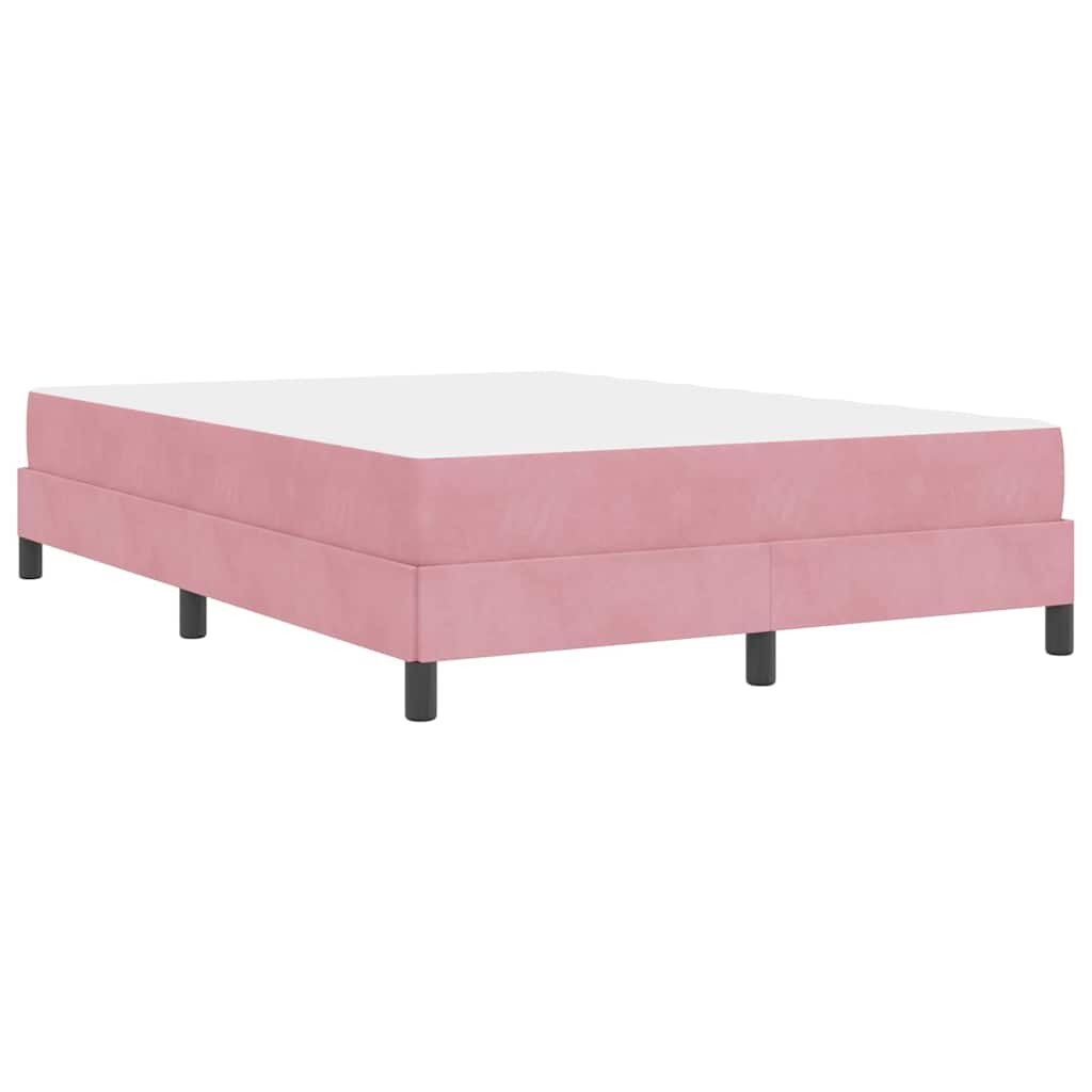 Boxmadras Med Topmadras Med Madras Lyserød 140 X 190 Cm Fløjl - Billede 8