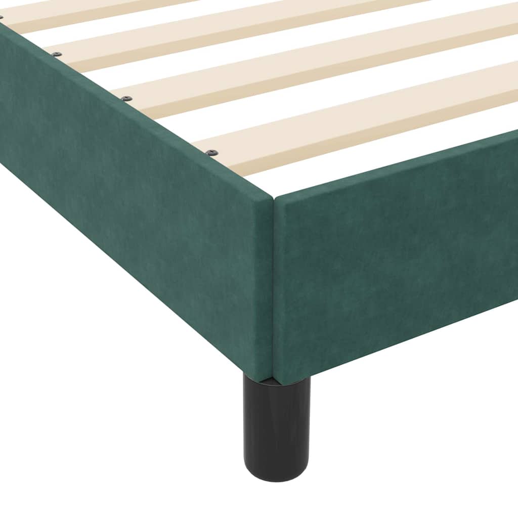 Boxmadras Med Topmadras Med Madras Mørkegrøn 140 X 200 Cm Fløjl - Billede 9
