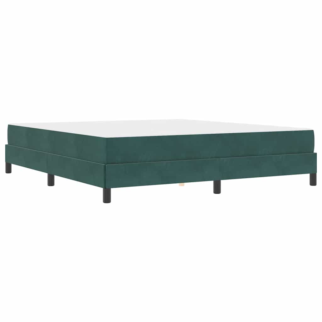 Boxmadras Med Topmadras Med Madras Mørkegrøn 180 X 200 Cm Fløjl - Billede 2