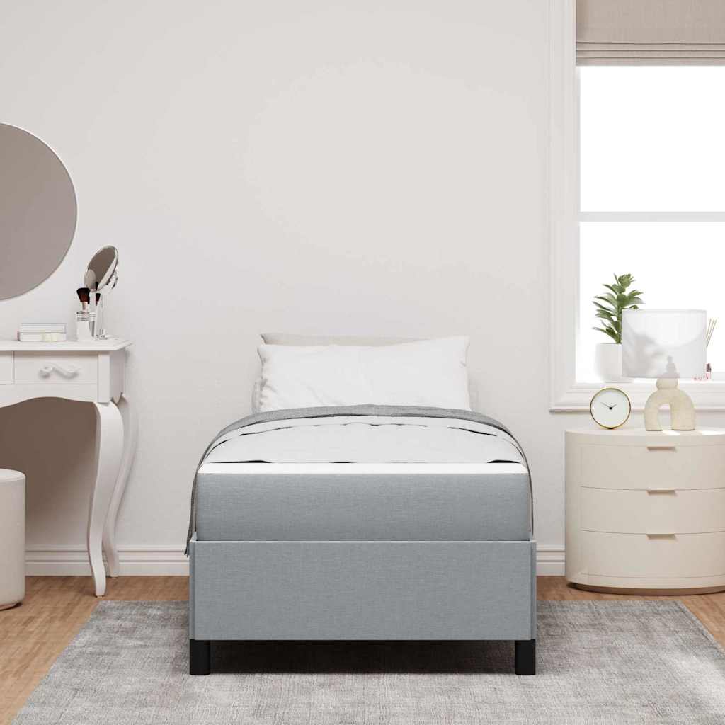 Box Spring Seng Lys Grå Og Sort 80 X 200 Cm - Billede 4