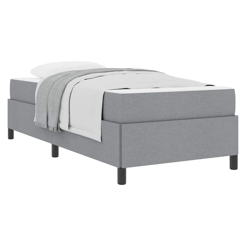 Box Spring Seng Lys Grå Og Sort 80 X 200 Cm - Billede 3