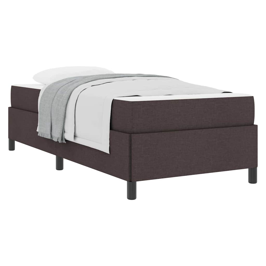 Box Spring Seng Brun 80 X 200 Cm Stof Og Konstrueret Træ - Billede 3